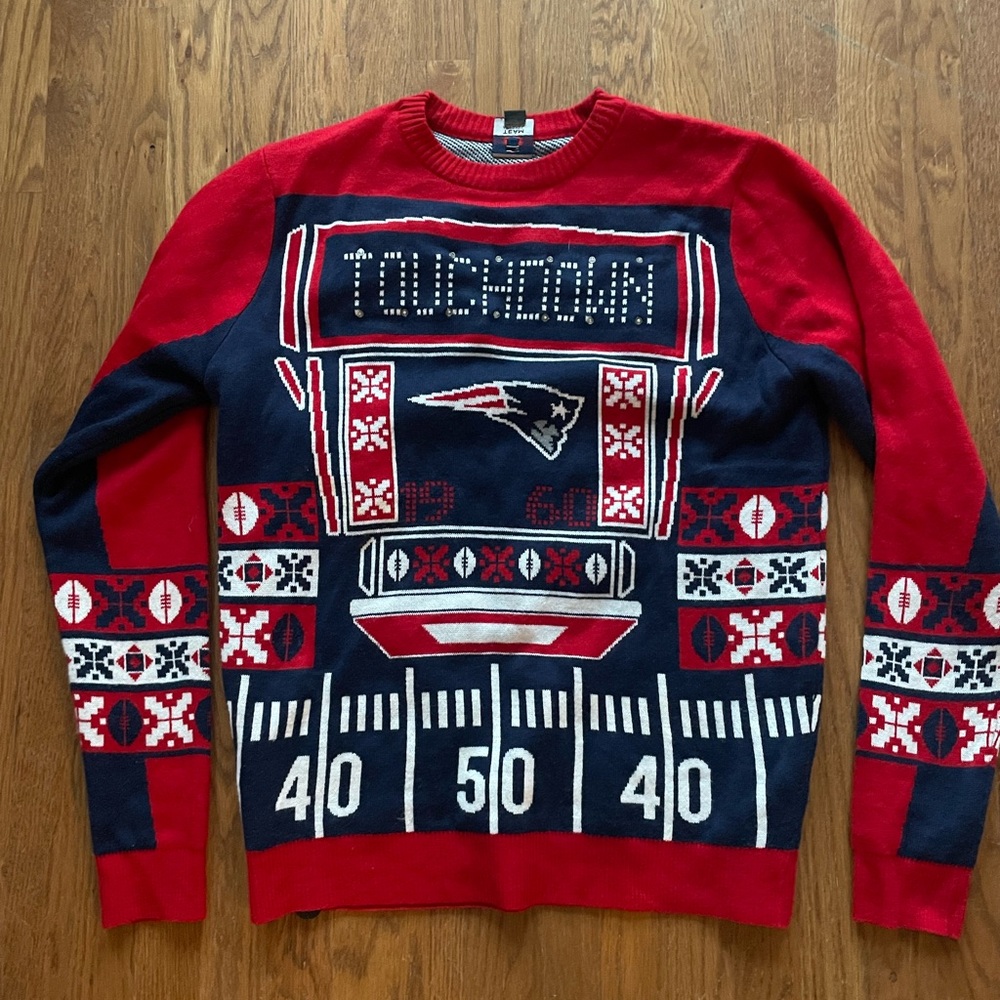 NFL Patriots Touchdown Ugly Christmas Sweater
